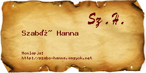 Szabó Hanna névjegykártya