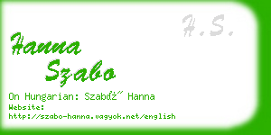 hanna szabo business card